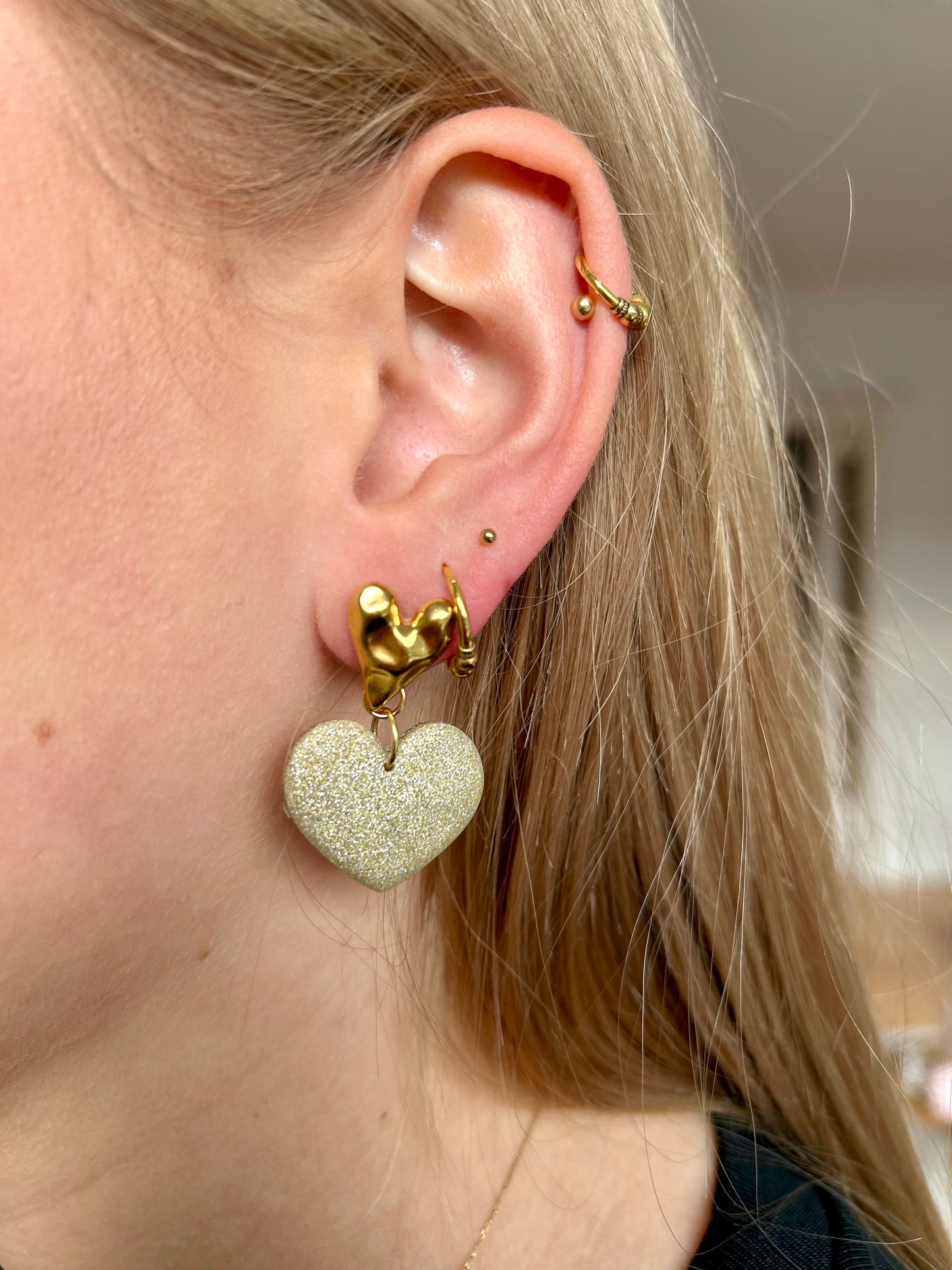 Oorbellen hart - goud