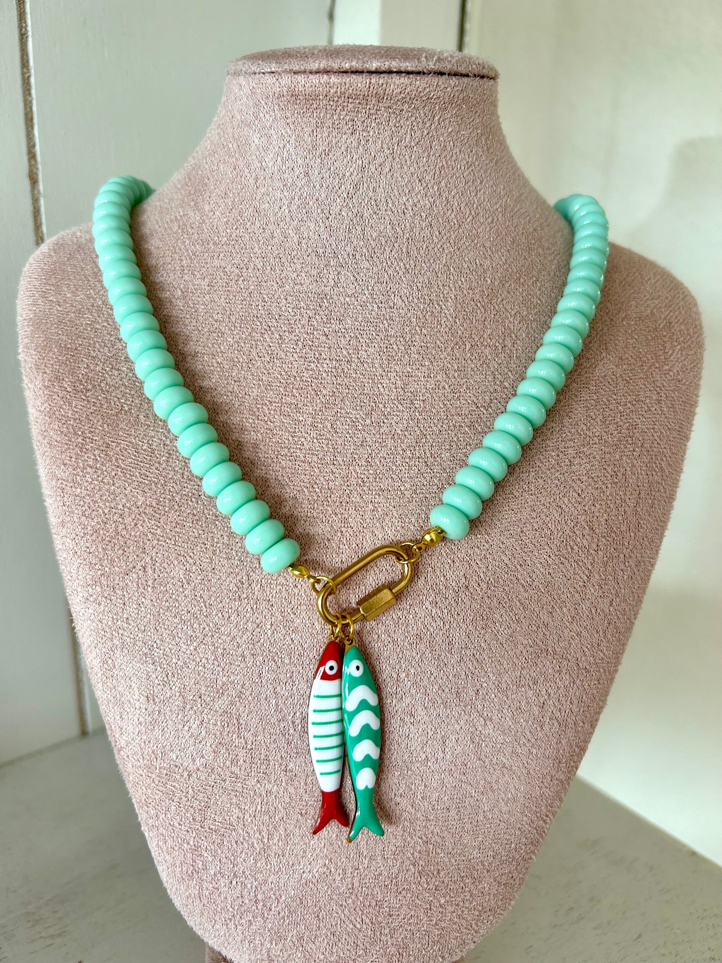 Kralenketting surf fish - goud
