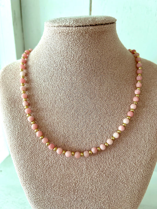 Kralenketting natuursteen - goud