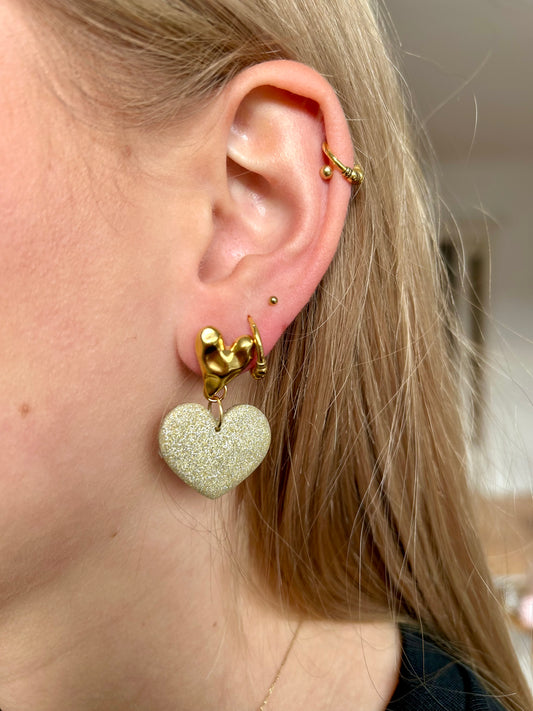 Oorbellen hart - goud