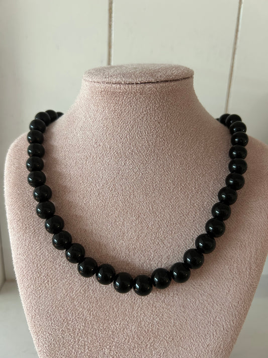 Kralenketting zwart - goud