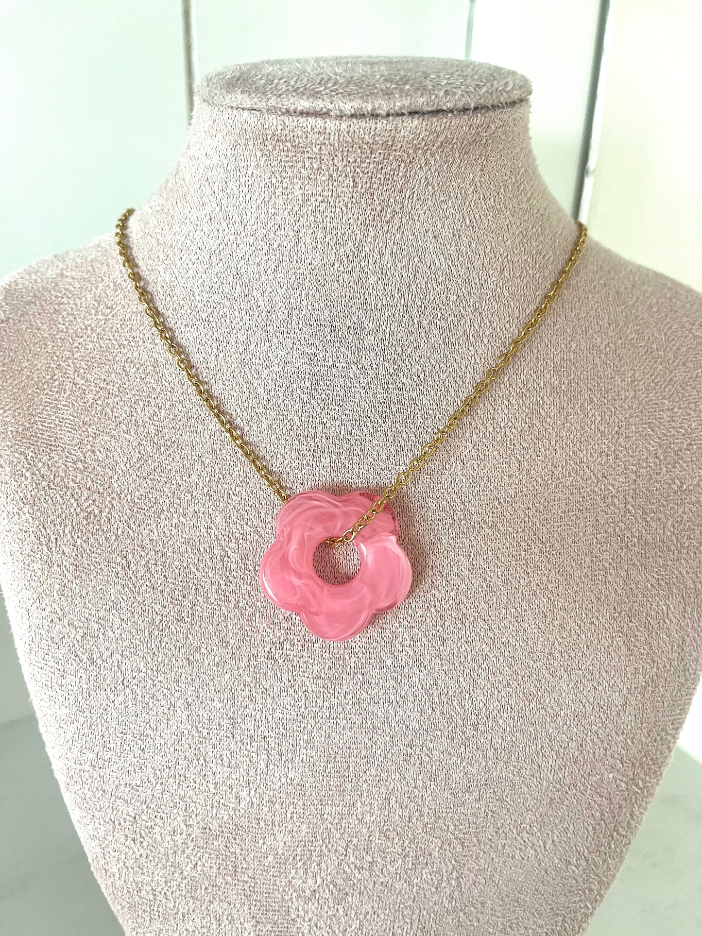 Ketting met verwisselbare bloem - goud