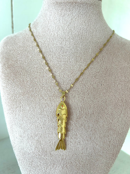 Ketting vis flexibel - goud