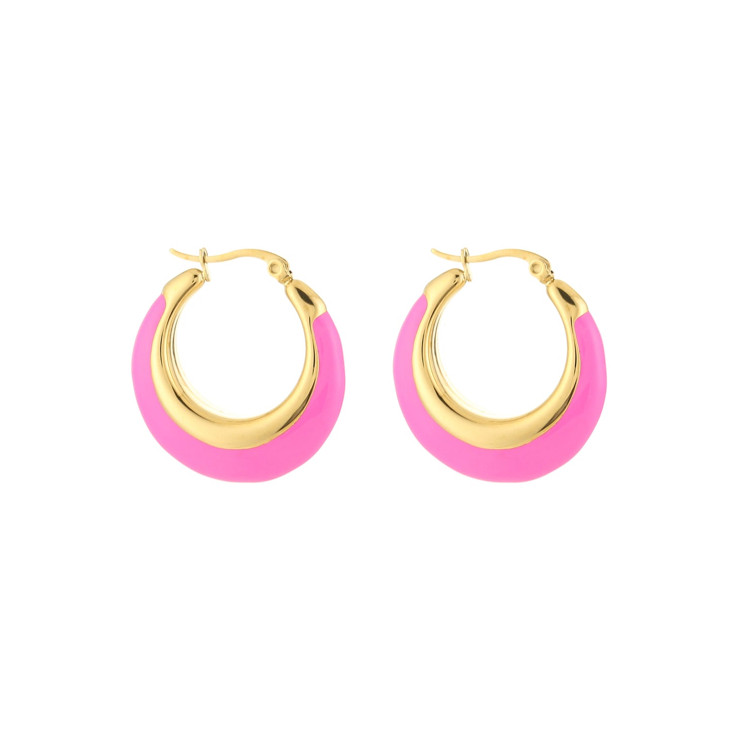 Oorbellen glamour goud roze