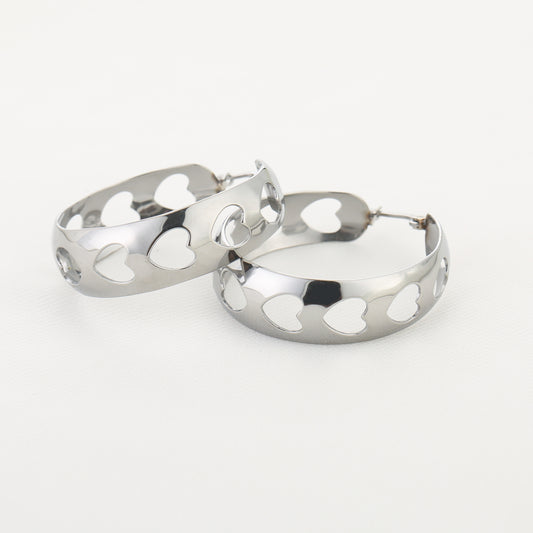 Hoops Open heart zilver